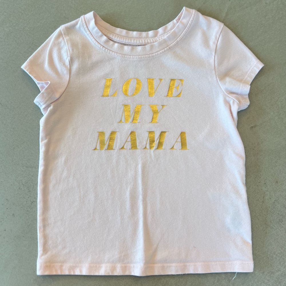 CAT & JACK Love My Mama Kids Toddler T-Shirt - Light Pink w/ Gold Print 2T - Picture 2 of 6
